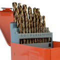 M35 Cobalt Drill Bits 1/16in-1/2in 29pc Jobber Set - Durable Precision