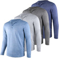 Henley T-Shirts 4Pack Mens Henley Short Sleeve Shirts - Classic
