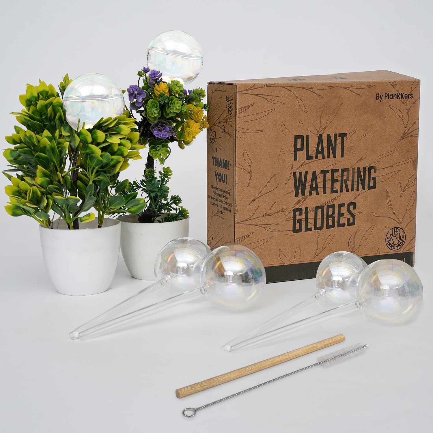 Large Iridescent Self Watering Globes for Effortless Plant Care