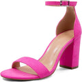 COASIS Women's Chunky Block Heels Open Toe Ankle Strap (Style RKPJ)