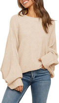Mafulus Oversized Crewneck Sweater - Soft Slouchy Pullover for Fall is
