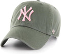 47 Clean Up Yankees Moss Green Pink Cap - Adjustable Game Hat