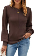 FEKOAFE Womens Ribbed Knit Pullover Sweater - Casual Fall Staple