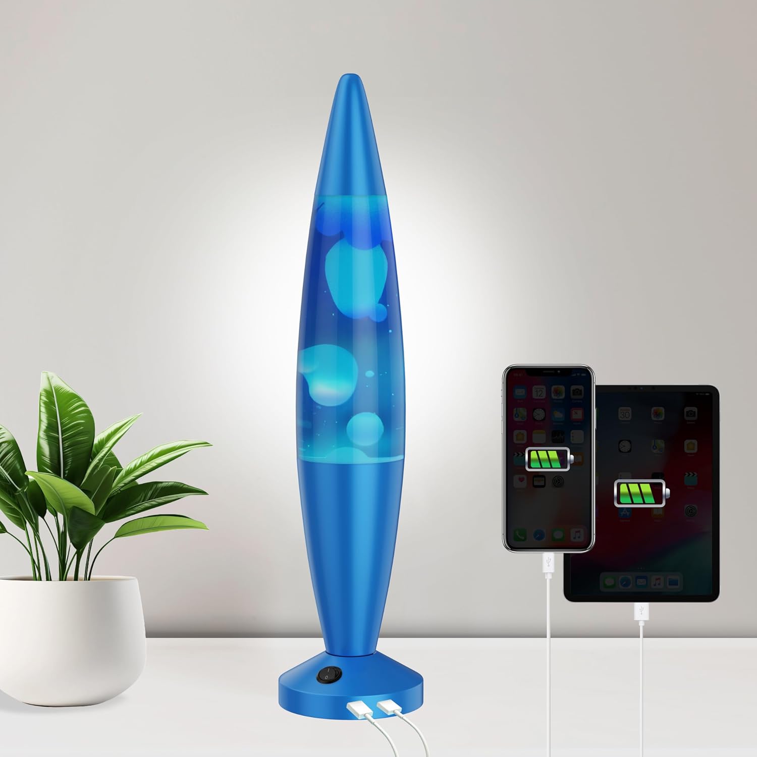 JAMBO Beautiful Liquid Lamp with USB Ports for Relaxation