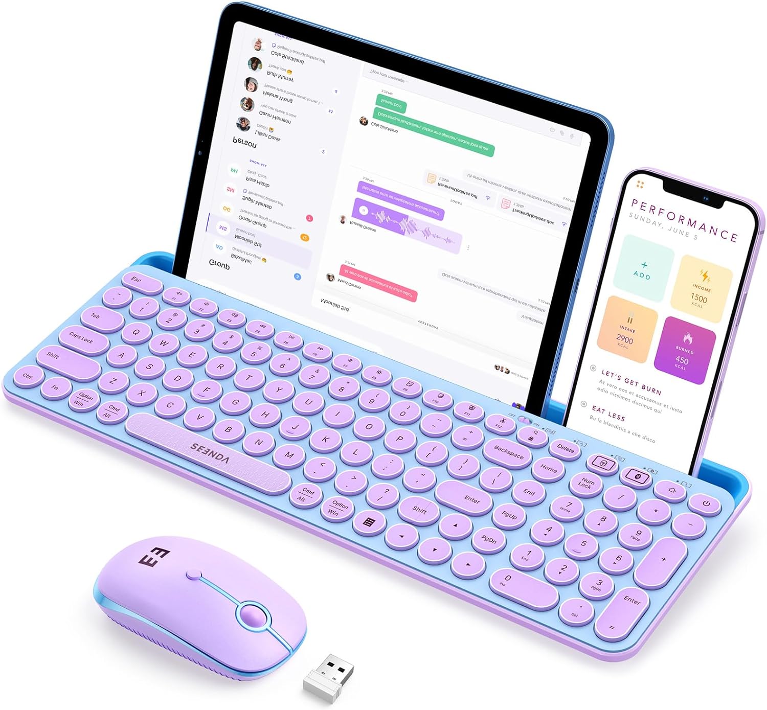 seenda Bluetooth Keyboard & Mouse Set - Seamless Multi-Device Control