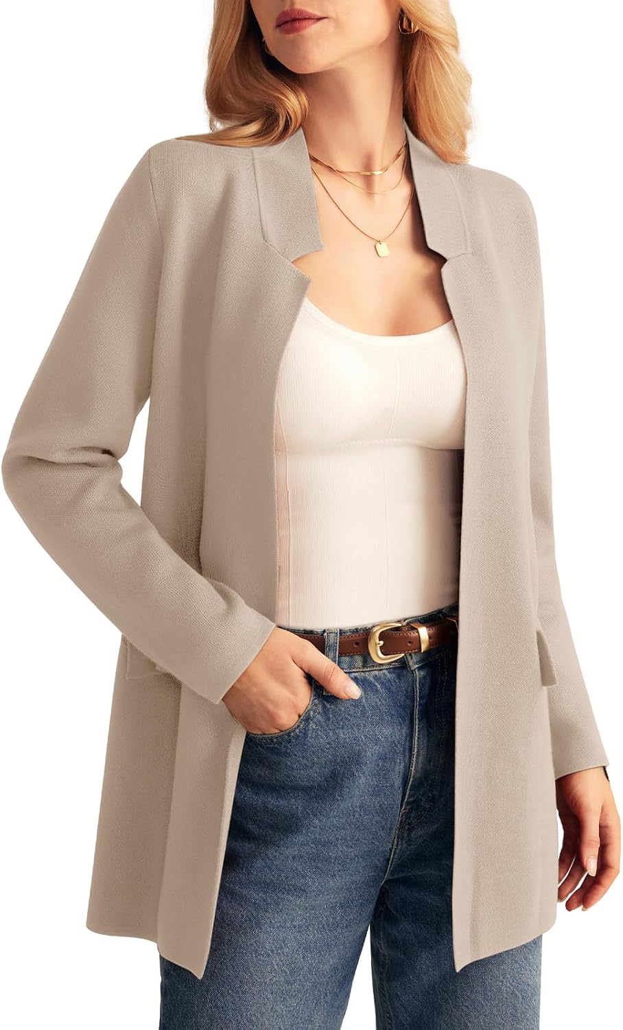 Stylish Knit Cardigan Blazer for Women - Perfect for Fall 2024