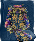 Harry Potter Blanket 60x80 in Hogwarts Floral Crest - Super Soft Throw