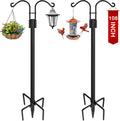 Double Shepherds Hooks for Outdoor 2-Pack - Stable Dual-Arm Garden
