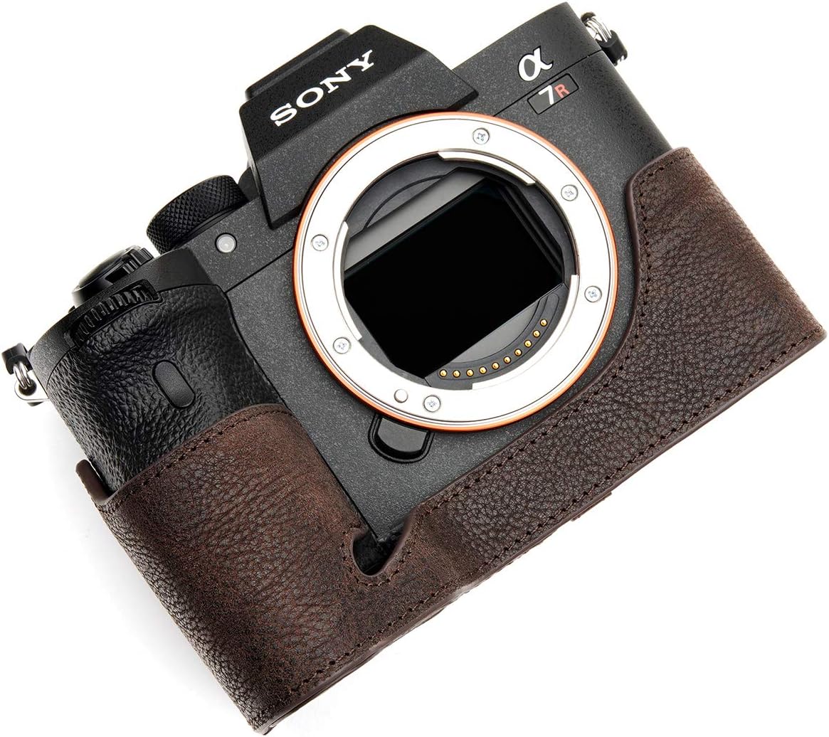 BolinUS A7R IV Camera Case - Handmade Leather Half Cover Bag