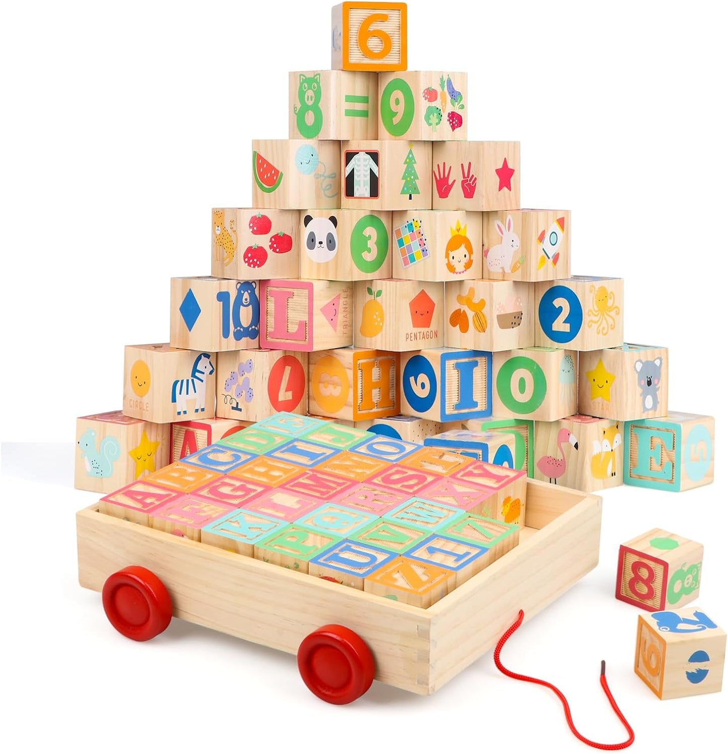 Joqutoys Wooden Building Blocks for Toddlers - Fun and Safe