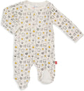 100% Organic Cotton Magnetic Baby Footie Pajamas - Super Soft Fit