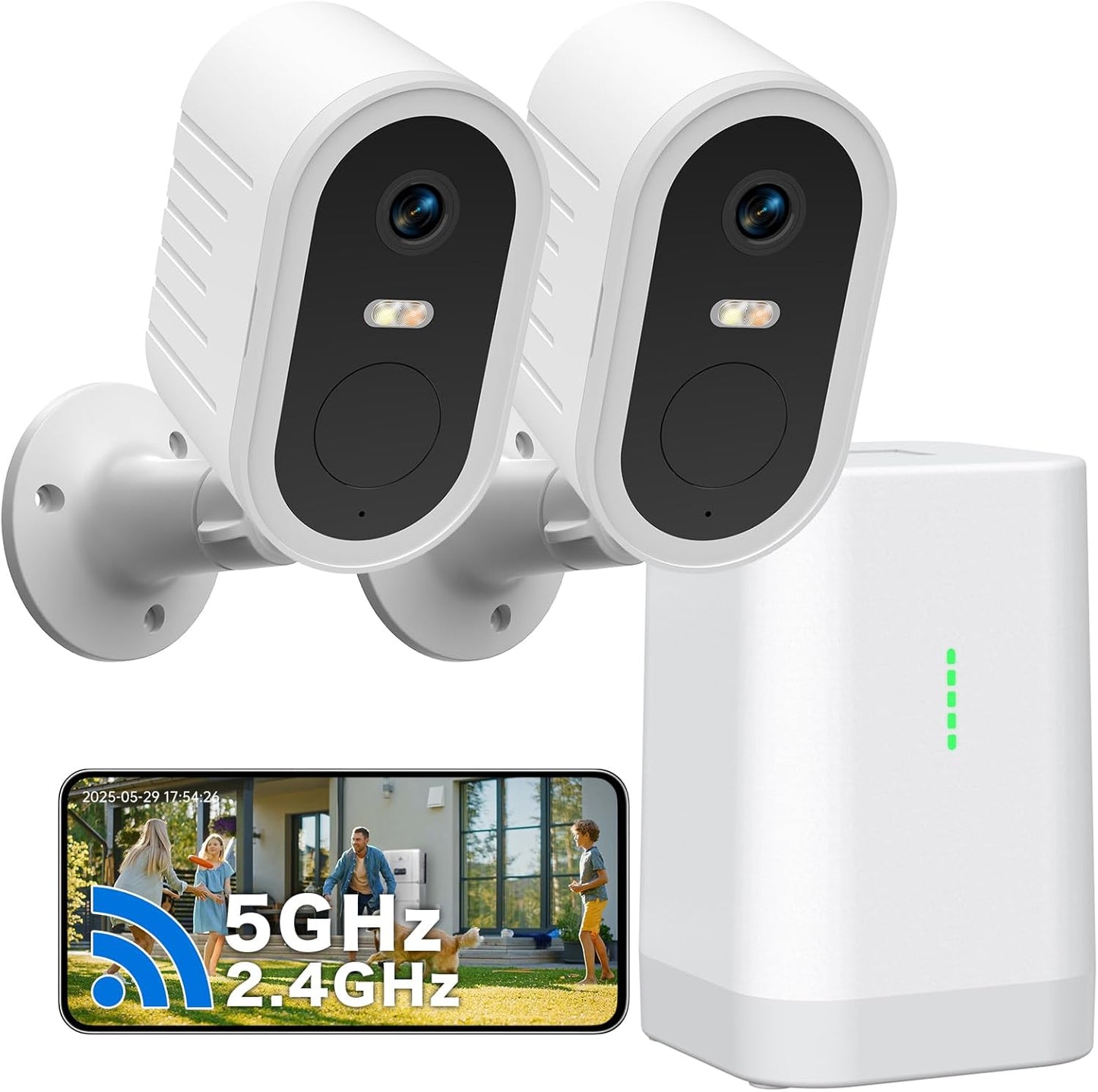Wireless Outdoor Security Cameras with 2K Night Vision and Alerts