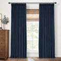 Pinch Pleated Blackout Curtains 84 in Long - Full Blackout Linen Blend