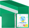 3 Ring Binder 1/2 in Round Letter Size - Bulk 36 Pack Green
