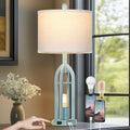 27in Industrial Farmhouse Table Lamp - Dual Night Lights & USB-C/A