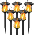 Solar Flame Torch Lights 6 Pack - Flickering Outdoor Lanterns