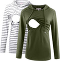 Nursing Hoodie for Women Long Sleeves - Double Layer Breastfeeding Top