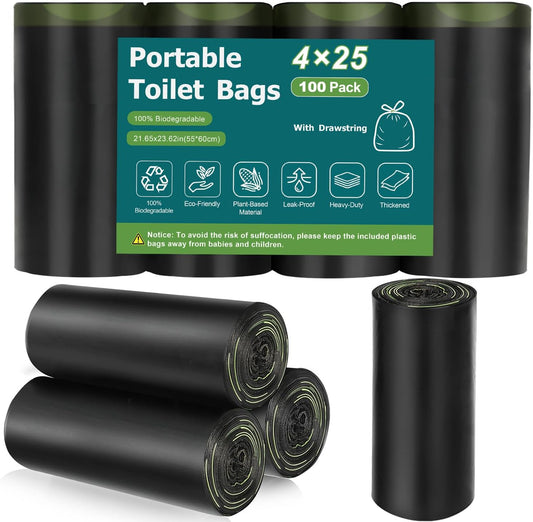 NMLLIFE Biodegradable Toilet Bags - Lemon Scent, 100 Pack