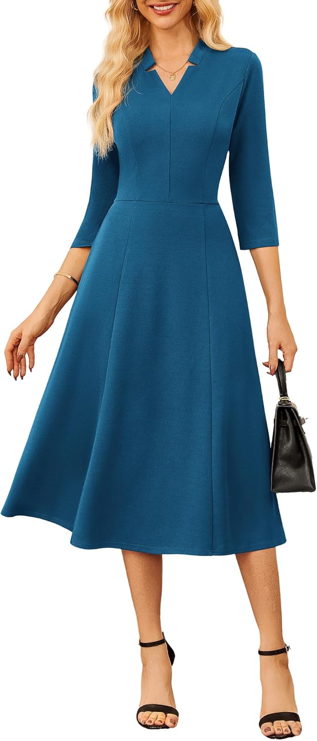 GRACE KARIN Midi Business Dress for Women with Pockets