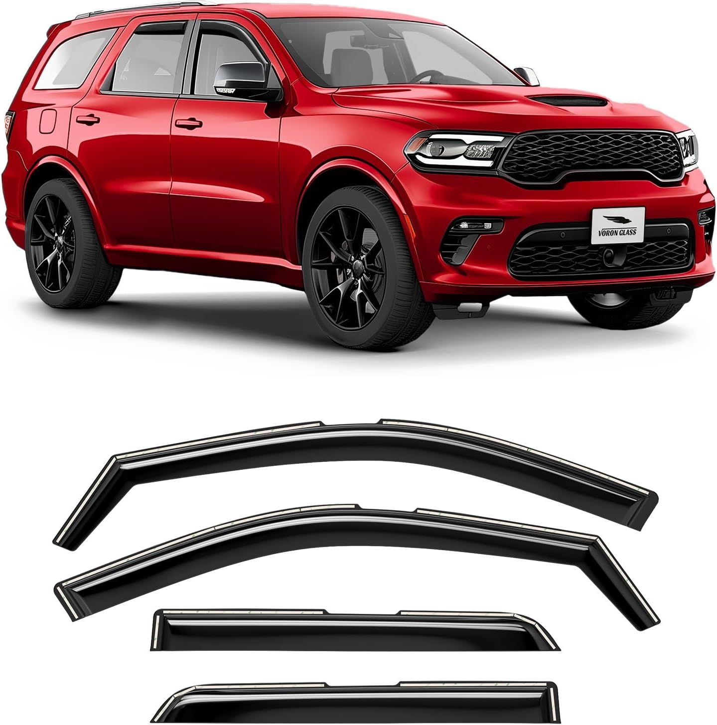 Voron Glass Rain Guards for Dodge Durango 2011-2026 - 4 Pieces