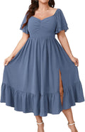 SCOMCHIC Plus Size Wedding Guest Maxi Dress - Flowy Sweetheart Fit you