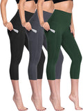 NELEUS Women's Tummy Control High Waist Capri Leggings (Style TG73)