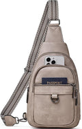 Womens Sling Bag Vegan Leather Crossbody Daypack - Compact Travel