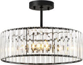 Crystal Black Ceiling Light Semi Flush Mount - Modern K9 Crystal