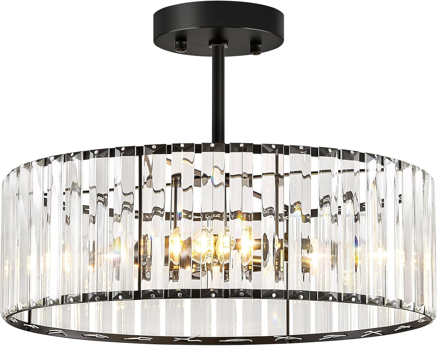 Crystal Black Ceiling Light Fixture for Modern Home Decor