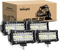 Nilight LED Pods 4PCS 6.5 in 120W Light Bar - Combo Spot Flood