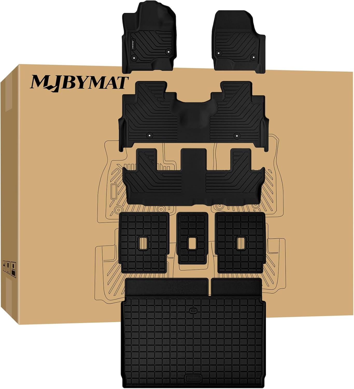 Customized Floor Mats for 2025 Ford Expedition MAX 8 Seats