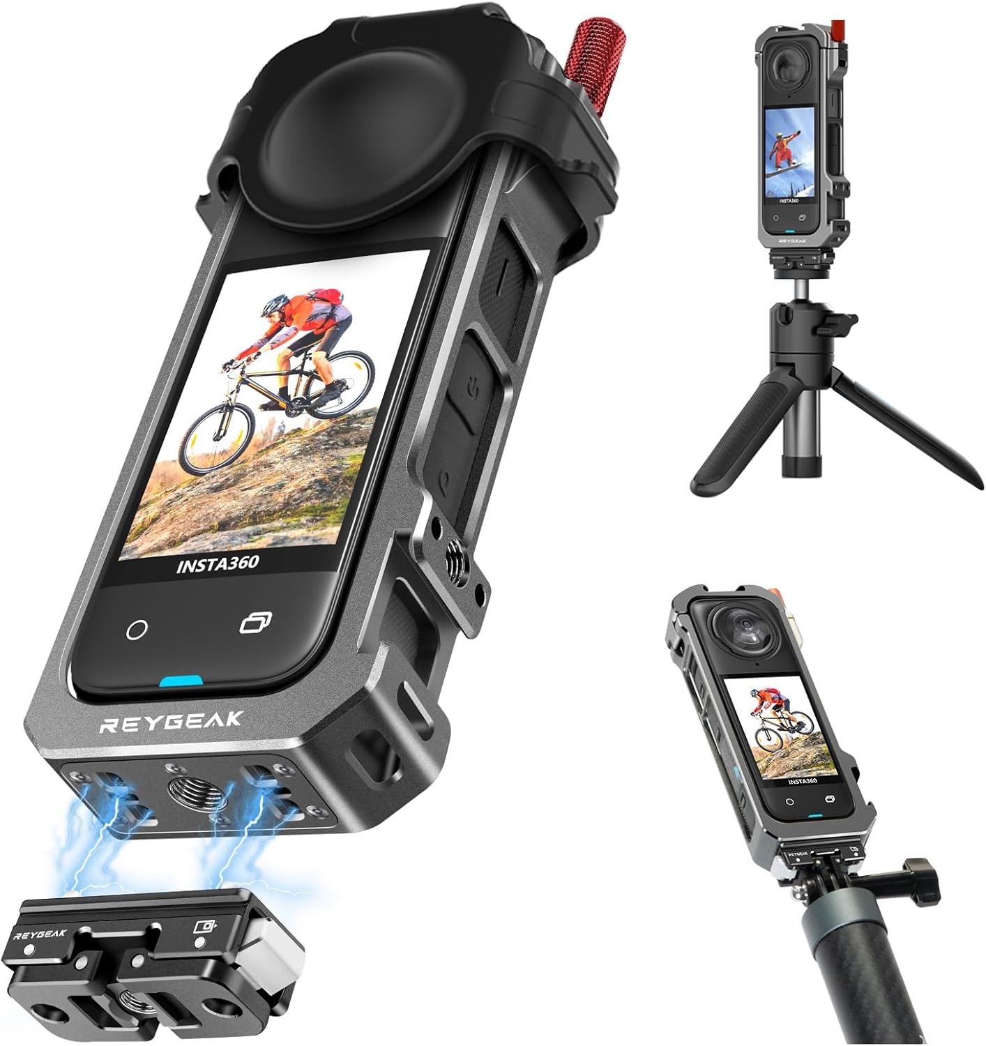 Insta360 X4 Cage by REYGEAK - Durable Aluminium Frame & Mount