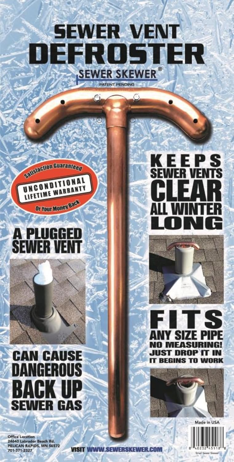 Vent Defroster for Sewer Pipes & Roof Vents - Prevents Clogging