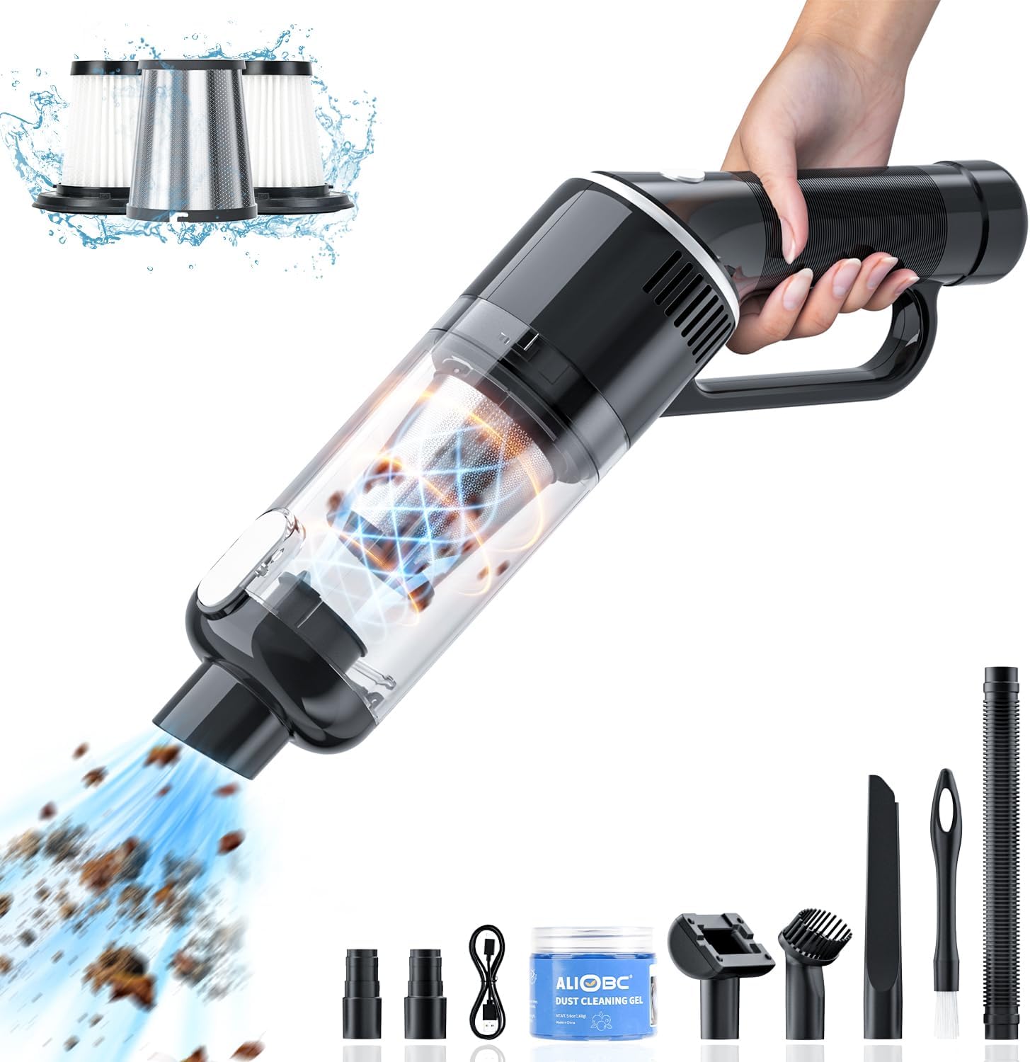 Powerful Cordless Car Vacuum 9000pa + Accessories