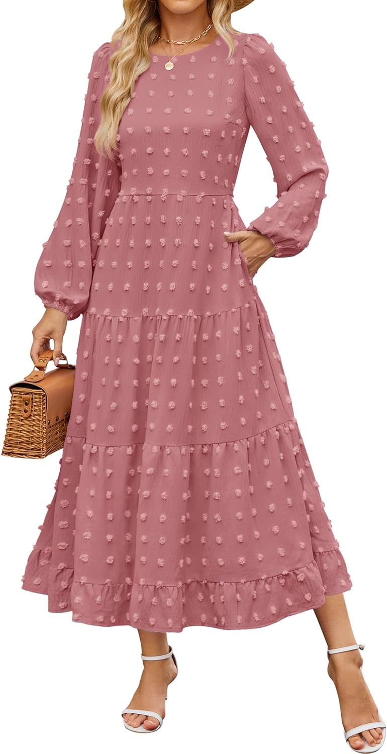 ZESICA Women's Fall Long Sleeve Maxi Dress for Every Occasion