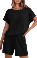 Two Piece Set For Women Summer Lounge Sets Shorts And Short Sleeve