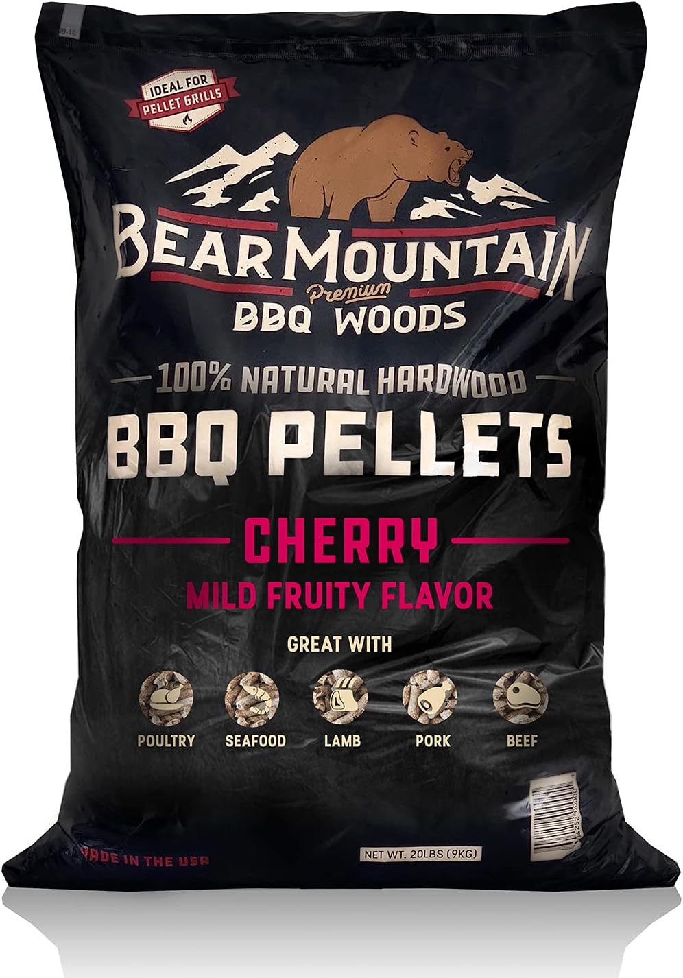 Bear Mountain All Natural Cherry Wood Pellets for Grilling
