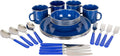 Stansport Deluxe 24-Piece Enamel Tableware Set for Camping
