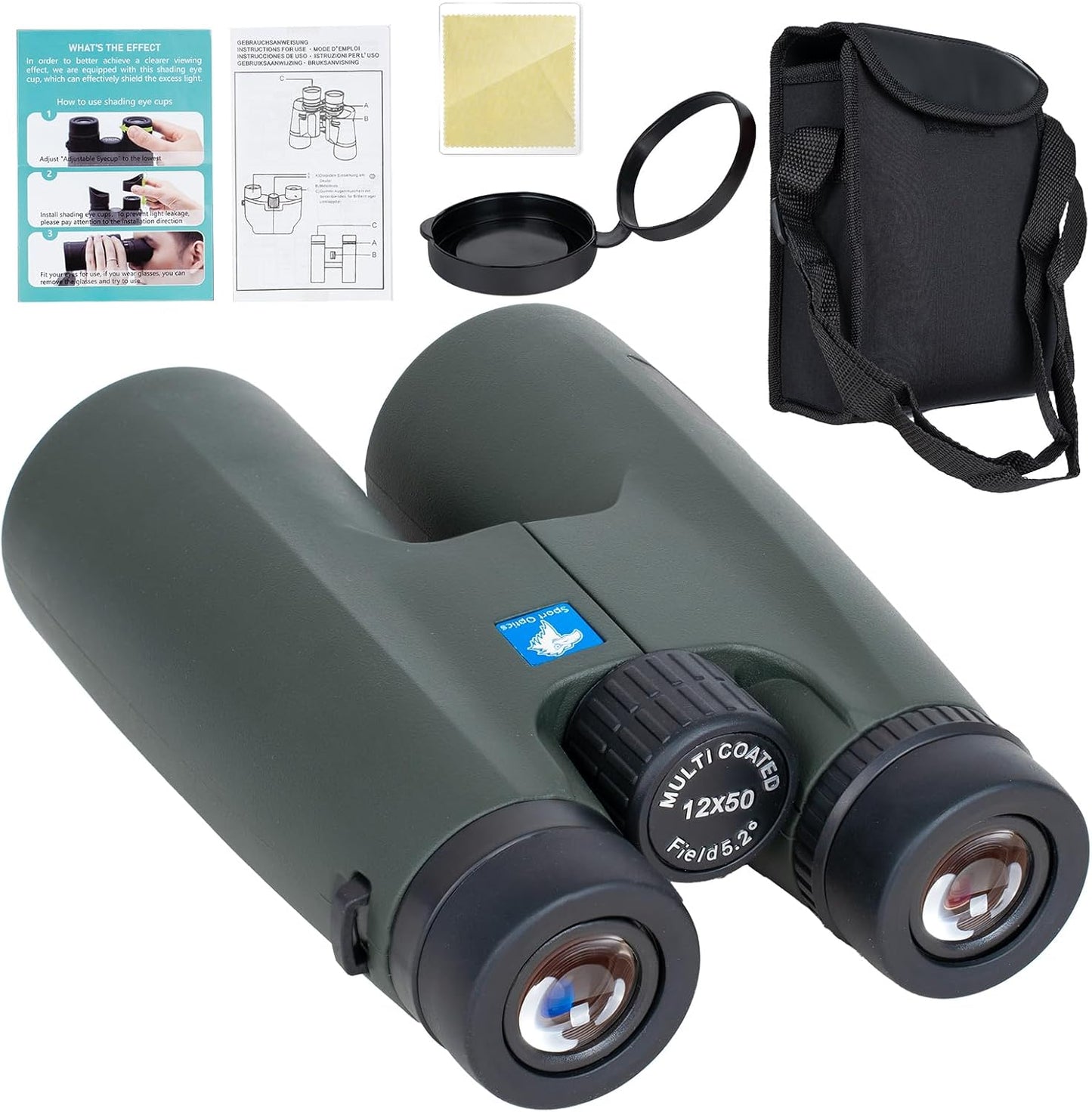 12x50 HD Binoculars for Adults with Clear Low Light Vision