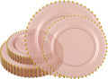 PLASTICPRO 64 Piece Combo Plastic Dinner Plates 7 in and 10 in - Fancy