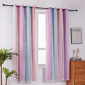 FANLI Ombre Rainbow Blackout Curtains for Kids Bedroom Decor