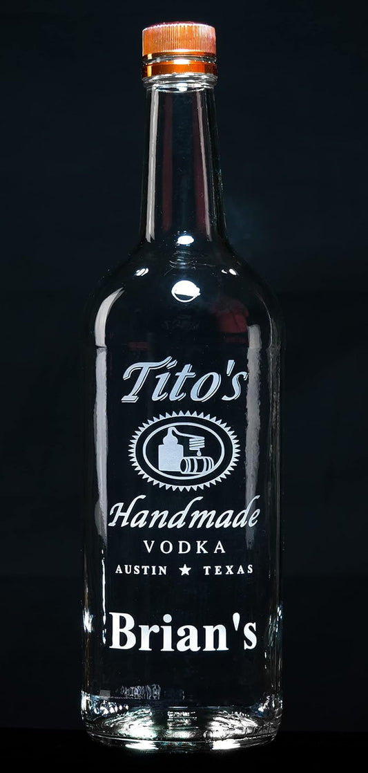 Tito's Vodka Personalized Engraved Empty Bottle for Gifts