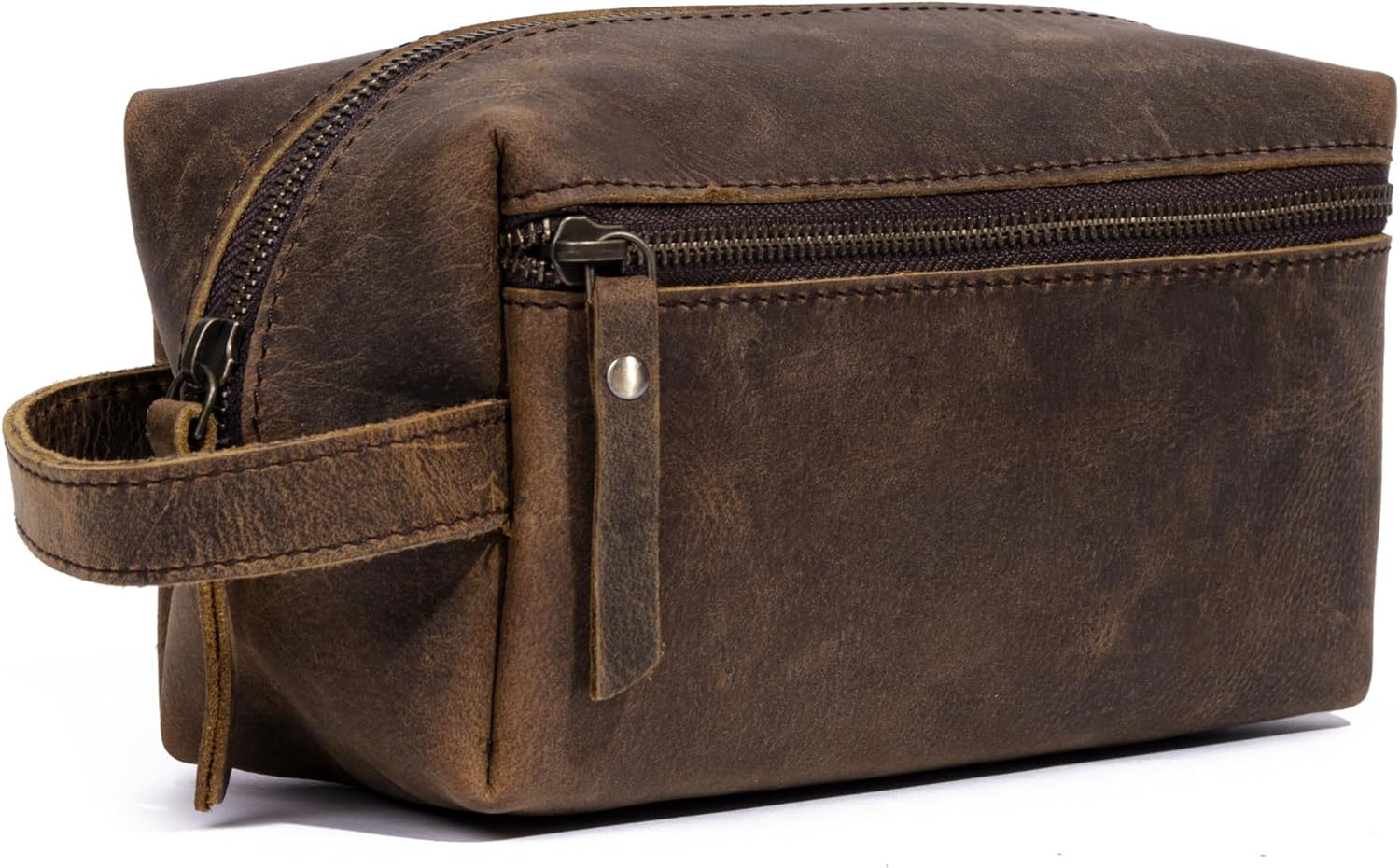 KomalC Genuine Unisex Vanity Leather Dopp Kit for Travel