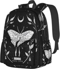 School Backpack Black White Butterfly Moon Tarot - Casual Daypack