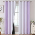 Estelar Textiler Lilac and Greyish White Ombre Blackout Curtains 90 in