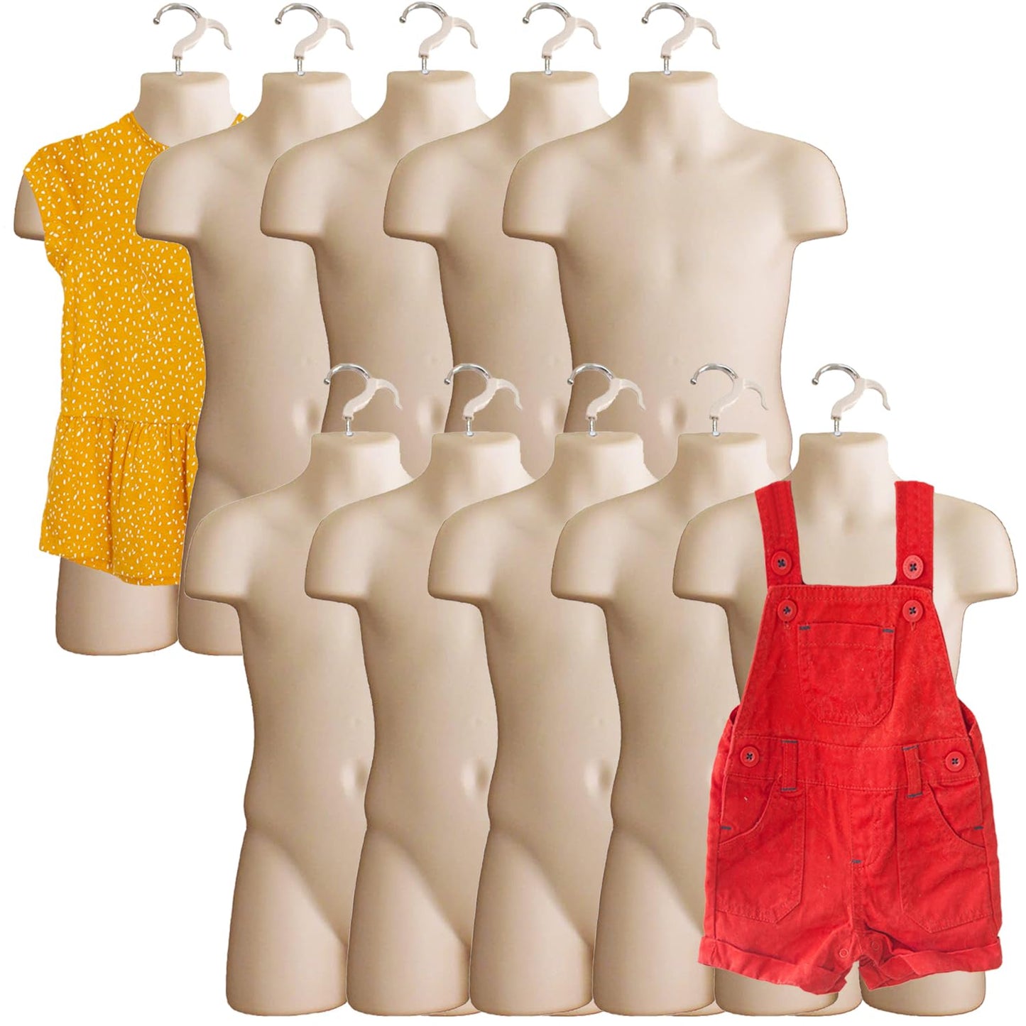 DisplayTown 10 Sets of Flesh Child Torso Dress Form for Display