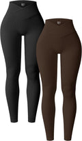Women's Ribbed Seamless High Waist Yoga Leggings - Flattering Fit butt