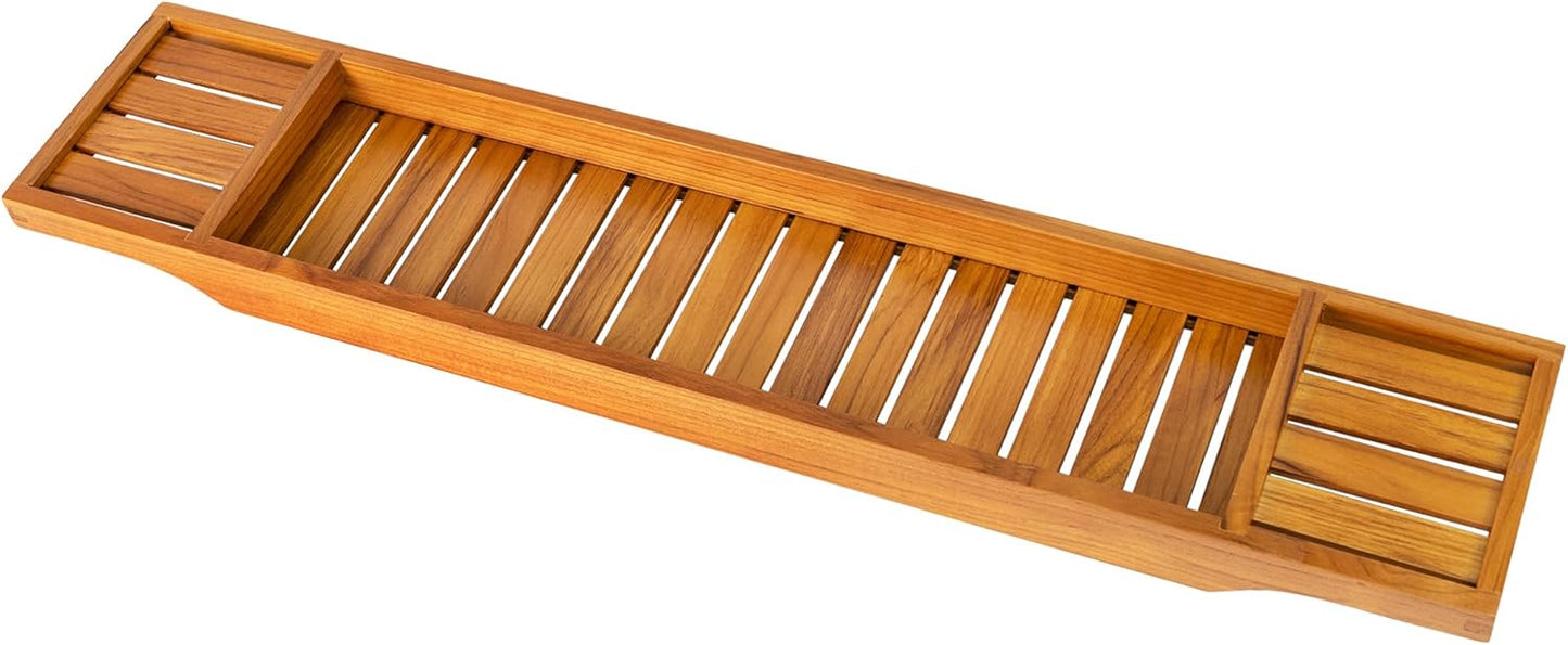 Teak Bathtub Tray for Relaxation and Organization in Style