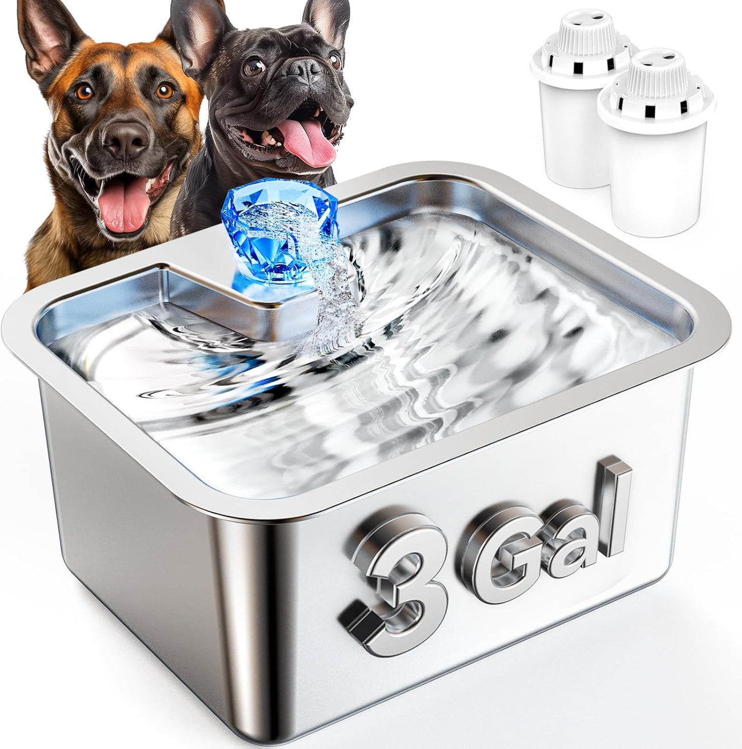 3 Gallon Large Dog Water Fountain for Healthy Hydration