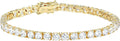 Yellow 18K Gold Plated Sterling Silver Tennis Bracelet for Women - 7in